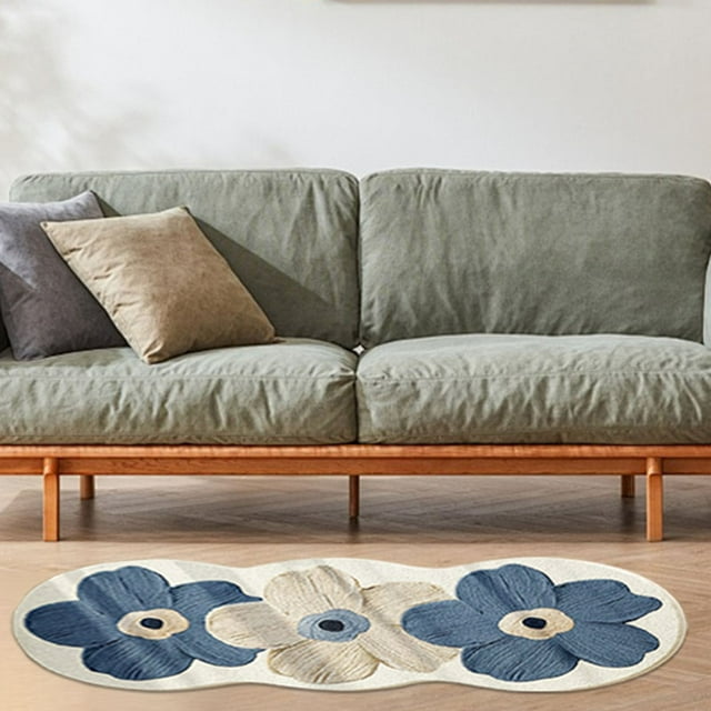 Elegant Floral Long Carpet for Living Room Bedroom Hallway Decorative Wool Area Rug Soft Comfortable Floor Mat Home
