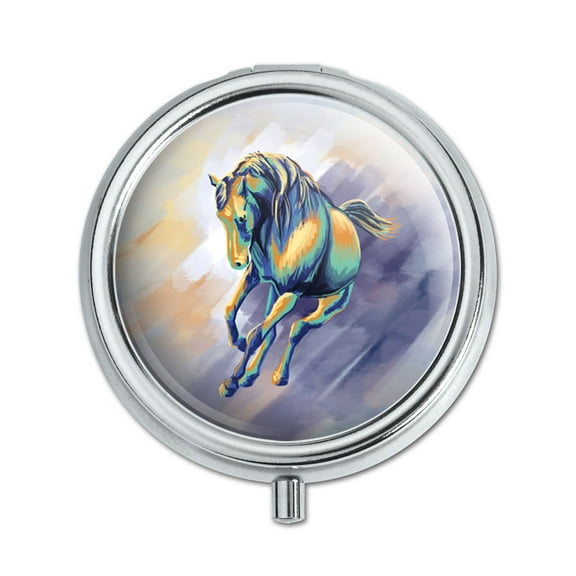 Horse Running Painting Cool Colors Pill Box