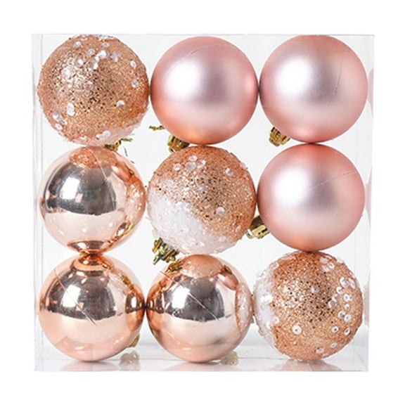 KOYPTL 9Pcs 2.36In Christmas Ball Ornaments Set for Tree,Shatterproof Glittering Hanging Bulbs Pendants for Christmas Tree Porch Lawn Yard Holiday Decorations for Xmas Birthday Home Party Supplies