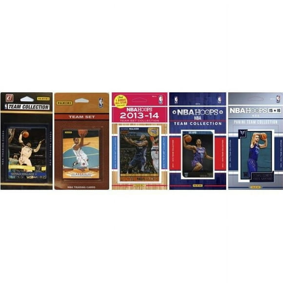 CandICollectables HORNETS515TS NBA Charlotte Hornets 5 Different Licensed Trading Card Team Sets