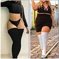 thumbnail image 7 of Guanyst Plus Size Thigh High Socks for Thick Thighs Women- Thigh Highs Widened Extra Long Thick Knit Socks Black One Size, 7 of 7