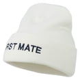 thumbnail image 2 of First Mate Embroidered Long Beanie - White OSFM, 2 of 5