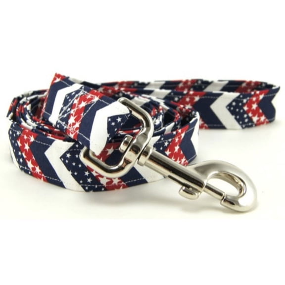 Red White & Blue Chevrons Dog Leash - Size - Large