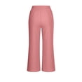 thumbnail image 6 of HAiming Women Wide Leg Pants Summer Vacation Palazzo Trousers Loose Casual Drawstring Elastic Waist Pants with Pockets, 6 of 7