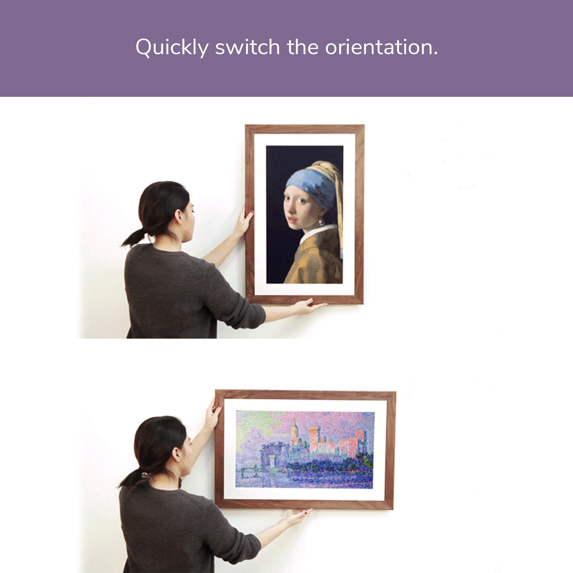Meural Canvas 27? ? Winslow Walnut | WiFi connected smart art frame, Powered by NETGEAR (MC227HW-100PAS)