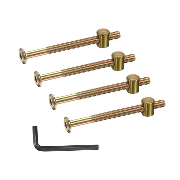 Uxcell 4 Set Bunk Bed Bolts and Nuts, M6x80mm Hex Drive Socket Cap Screws Nuts for Beds Headboards Chairs Furniture