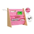 thumbnail image 3 of Wildkin Canvas Sling Book Shelf for Boys and Girls, Wooden Design Features Four Shelves - Natural w/ Pink, 3 of 3