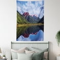thumbnail image 4 of Nature Scene Tapestry, Red Iron Peaks over Calm High Mountain Lake Colorado Nature Americana Photo, Wall Hanging for Bedroom Living Room Dorm Decor, 40W X 60L Inches, Multicolor, by Ambesonne, 4 of 5