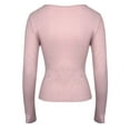 thumbnail image 5 of Women's Sexy Tight Long Sleeve Half High Neck T-Shirt Solid Color Stretchable Comfortable Casual Basic Top, 5 of 8