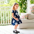 thumbnail image 5 of Gelikeya Summer Dresses for Girls Size 6-8 Short Sleeve Round Neck Casual Dress Cute Floral Prints Princess Dresess(Toddlers, Z09 Blue, 5-6 Years), 5 of 7