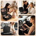 thumbnail image 3 of YL TRD Estuche de maquillaje de viaje, organizador profesional de bolsas de maquillaje cosm&eacute;tico Bolsa de almacenamiento de cosm&eacute;ticos port&aacute;til con divisores ajustable, 3 of 8