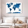 thumbnail image 2 of Elephant Stock Blue Textured World Map Wall Art - Horizontal Canvas Wall Art - Living Room Wall Decor - Map Canvas - White And Blue Decor - 45" x 30", 2 of 4