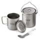 thumbnail image 4 of Copa de titanio Juego de 3 piezas de titanio ligero Titanio 750 ml Olla Taza de agua de 450 ml con t Lixada Copa de titanio, 4 of 7