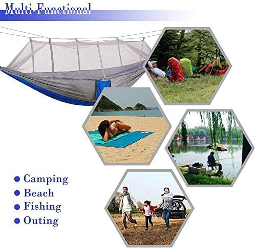 Camping Travel Beach Single /& Double Hammock Bug Net Yard Lightweight Nylon Portable Hammock for Backpacking KEPEAK Camping Hammock with Mosquito Net