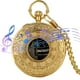 thumbnail image 4 of Reloj de bolsillo de retro vintage con cadena Movimiento musical Hermoso clásico Cadena desmontable Collar de moda colgante , Dorado Macarena Reloj de bolsillo musical, 4 of 8