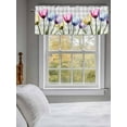 thumbnail image 5 of Curtain Valance for Windows,Colorful Tulip X-Ray Flower Kitchen Valances Rod Pocket Short Curtains,Gray Buffalo Plaid Window Treatment Panel for Bedroom Bathroom 42"x18", 5 of 7