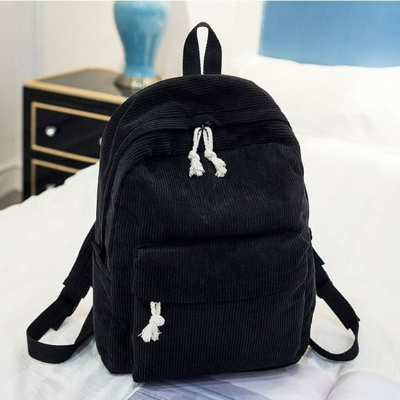 Conairie Casual Backpack for Students Solid Color School Bag Lightweight Daypack for Travel Outdoor Sport Bag Black One Size