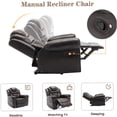 thumbnail image 3 of Brown Faux Leather Recliner Chair with LED Lights for Home Theater, Manual Reclining Sofa for Living Room, Bedroom, 3 of 9