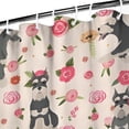 thumbnail image 3 of Schnauzer Dog and Pioneer Flower Shower Curtain 36"x72" ,Bathroom Decorative Shower Curtains Set with 12 Hooks,Modern Waterproof Washable Shower Curtain, 3 of 6