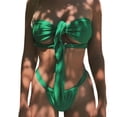 thumbnail image 2 of 1 Set Split Bikini Floral Print Bandage Sexy Low Cut Slim Swimwear for Swimming, 2 of 7