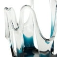 thumbnail image 4 of DecMode 10" Abstract Ombre Blue Glass Vase with Wavy Oval Cutouts, 4 of 9