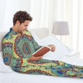 thumbnail image 6 of Uemuo Round Mandala1 Pattern 2-Piece Loungewear Set - Men’s Soft Sleepwear, Cozy Winter PJs, Comfy Sleep Set-, 6 of 7