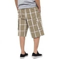 thumbnail image 2 of Shaka Wear Men's Cargo Shorts, Relaxed Fit, Plaid, Elastic Waist - Khaki - XXL, 2 of 4