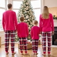 thumbnail image 4 of Family Matching Christmas Pajamas Deer Print Long Sleeve Tops Plaid Pants Sleepwear Set, 4 of 7