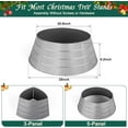 thumbnail image 3 of 28" Christmas Tree Collar, Metal Tree Collar Decoration for Real & Artificial Trees, Silver, 3 of 8