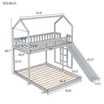 thumbnail image 2 of Harper & Bright Designs Twin Over Full House Bunk Bed with Slide and Ladder Floor Bedframe for Bedroom, Gray, 2 of 11