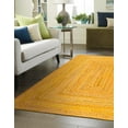 thumbnail image 5 of Unique Loom Braided Chindi Collection Area Rug - Layer (4' 1" x 6' 1" Rectangle Yellow Orange/Orange), 5 of 7