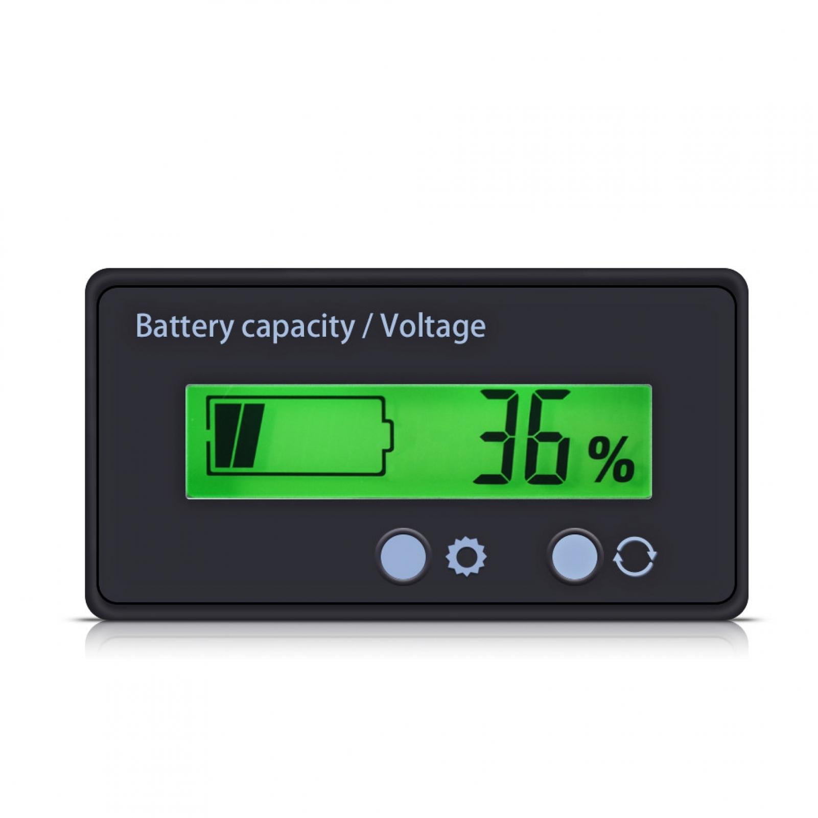 Moniteur de batterie universel écran LCD avec rétroéclairage vert ne prend en charge que la batterie 12-48 V compteur de tension de capacité de batterie étanche 