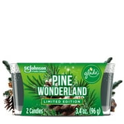 Glade Jar Candle 2 CT, Pine Wonderland, 6.8 OZ. Total, Air Freshener, Wax Infused with Essential Oils