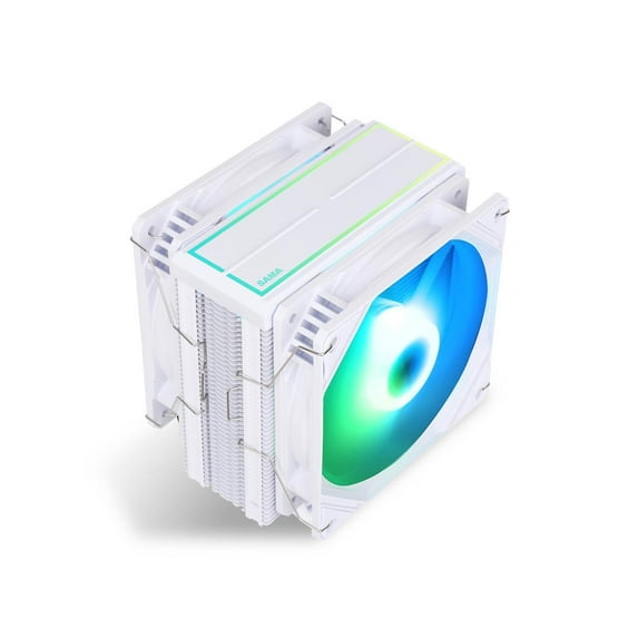 SAMA KA600DW RGB CPU Air Cooler 120mm 6 Heat Pipe Dual Platform PWM Fan PC Cpmputer Cooling Radiator for AMD Intel White