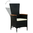 thumbnail image 3 of vidaXL 7 Piece Garden Dining Set with Cushions Black, 3 of 5