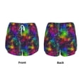 thumbnail image 6 of Uemuo Bright Universe Pattern Women's Athletic Shorts High Waisted Running Shorts with Liner Pockets Gym Elastic Workout Shorts-Small, 6 of 9