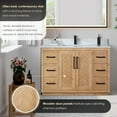 thumbnail image 6 of Anais 48" Wood Vanity in Light Brown with White Composite Stone Top no Mirror, 6 of 11