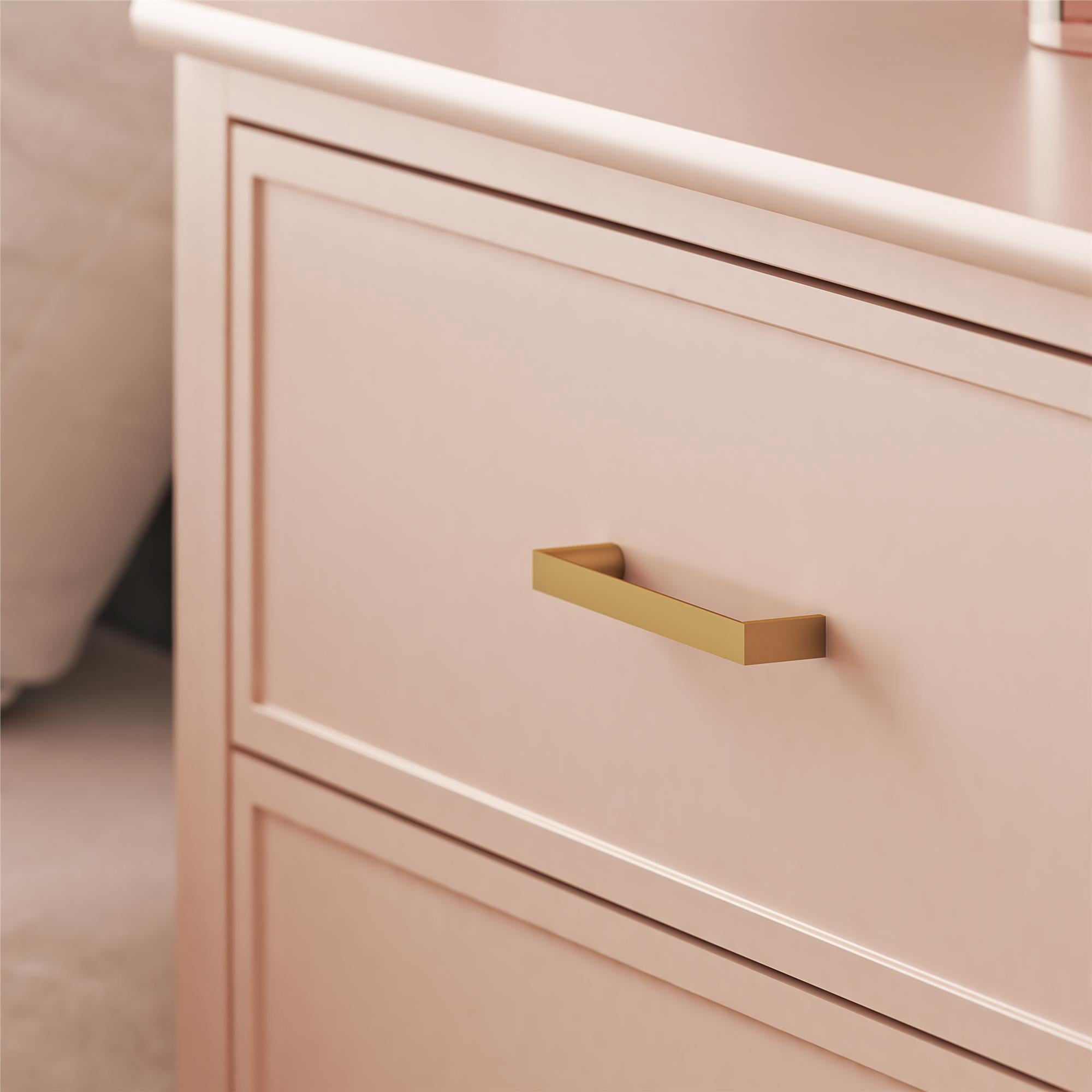 CosmoLiving by Cosmopolitan Westerleigh 4-Drawer Dresser, Pale Pink