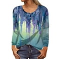 thumbnail image 1 of MHFRRA Camiseta de Manga Larga con Cuello Redondo y Estampado Floral para Mujer, Estilo Informal y Elegante. Púrpura, 1 of 4