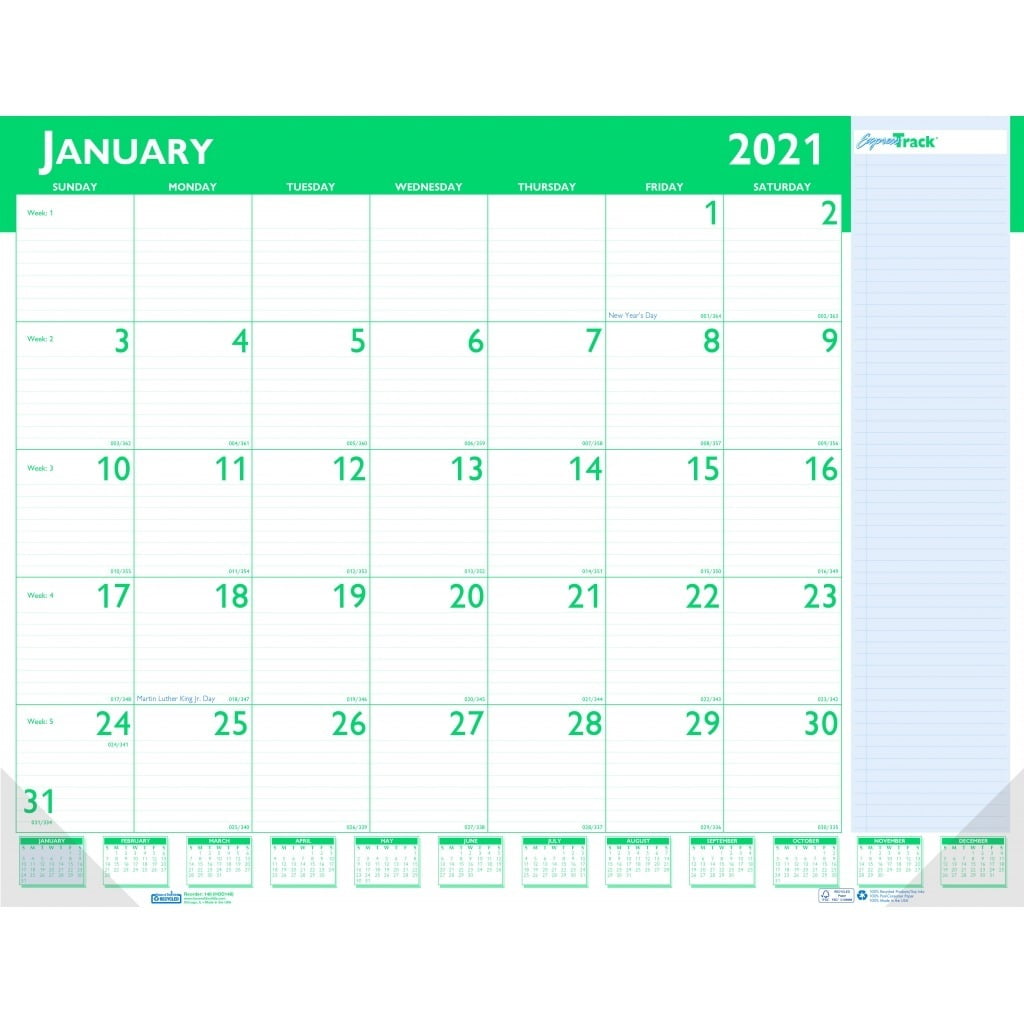 Monthly Desk Pad Calendar Express Track 22 x 17 Inches