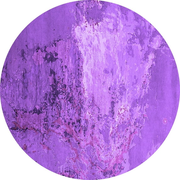 Ahgly Company Indoor Round Oriental Purple Industrial Area Rugs, 7' Round