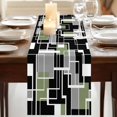thumbnail image 3 of Table Runners 90 Inches Long Dress Scarves, Sage Green Black Geometric Farmhouse Coffee/Dining/Kitchen Table Runner for Living Room, Modern Abstract Art Block 13x90 Inch, 3 of 9