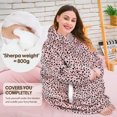 thumbnail image 5 of Livhil Wearable Blanket Hoodie Sweater, Blanket Sweatshirt with Sleeves Blanket Hoodies for Women, Plush Hoodie Blanket (Beige Leopard), 5 of 7