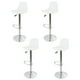 thumbnail image 1 of Silla para Bar y Barra de Cocina con Respaldo y Reposapies de Altura Ajustable Banco Taburete Giratorio con Asiento Acolchado de Diseño Moderno Set 4 Piezas Blanco, 1 of 5
