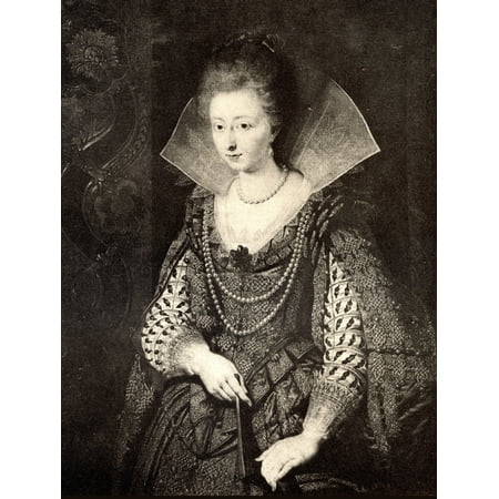 Painting Henna - Marie De Medici 1573-1642 Queen Of France Second Wife Of King Henry Iv From The Painting By Franz Pourbus The Younger Canvas Art - Ken Welsh Design Pics (13 x 17)