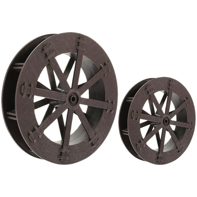 SHOWERORO 2 Pcs Roue d'Eau pour Aquarium Brun Foncé, Roue de Fontaine DIY, Ornement en Résine Léger pour Décoration d'Aquarium