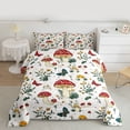 thumbnail image 2 of Homewish Cartoon Red Mushroom 3-Piece Full Size Comforter Sets For Kids Teens Female Girls,Flying Colorful Butterflies Bedding Comforter Set,Botanical Plants Lightweight Bedding Sets, 2 of 8