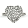 thumbnail image 4 of Finest Gold Stainless Steel Polished with Preciosa Crystal Heart Ring - Size 8, 4 of 6