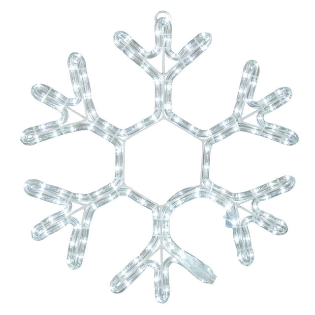 Novelty Lights 15" Christmas Snowflake LED Rope Light Sculpture, Pure White
