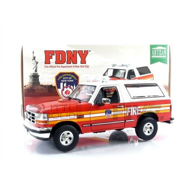 Greenlight 1996 Ford Bronco XLT FDNY Fire Department Truck Red 1:18